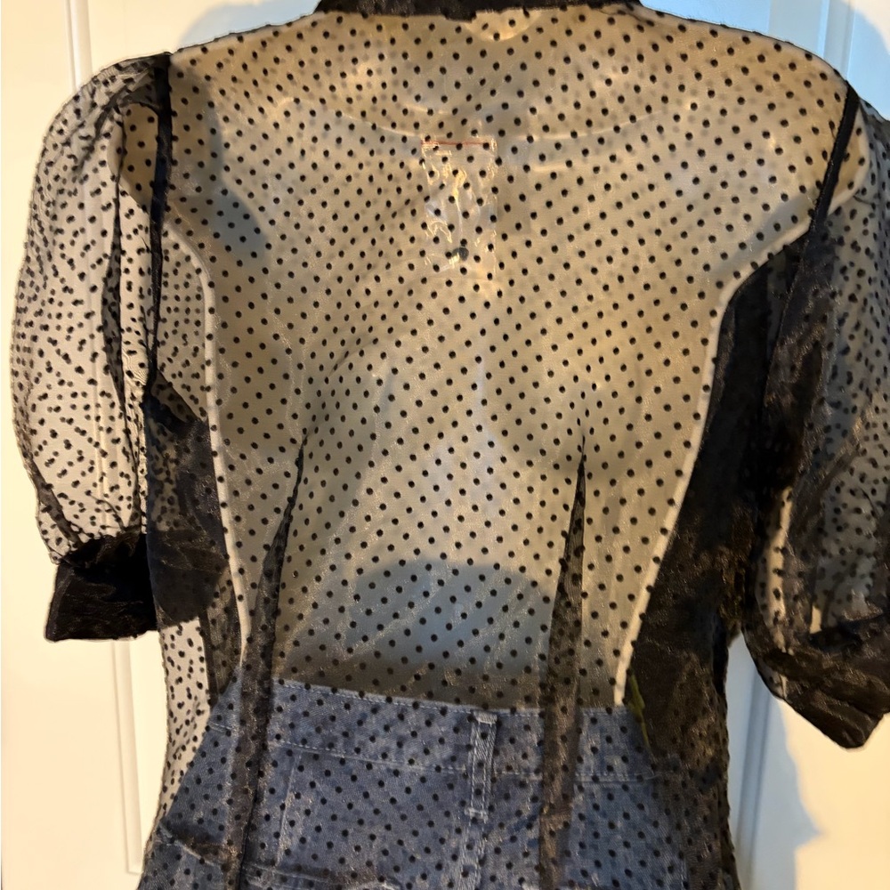 Black Polka Dot Sheer Blouse. 
NWOT - Picture 3 of 8